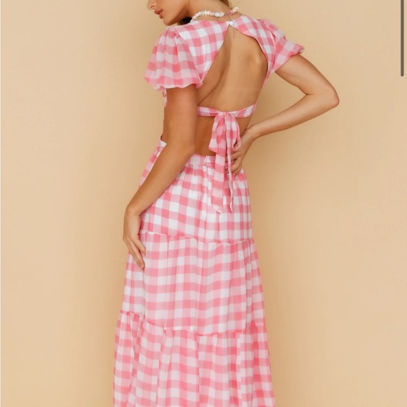 Hello Molly Pink Gingham Barbie Fantasy Maxi Dress NWT - Picture 3 of 4